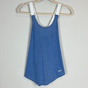 Nike Dri-fit Cross Back Blue Tank Top XS
